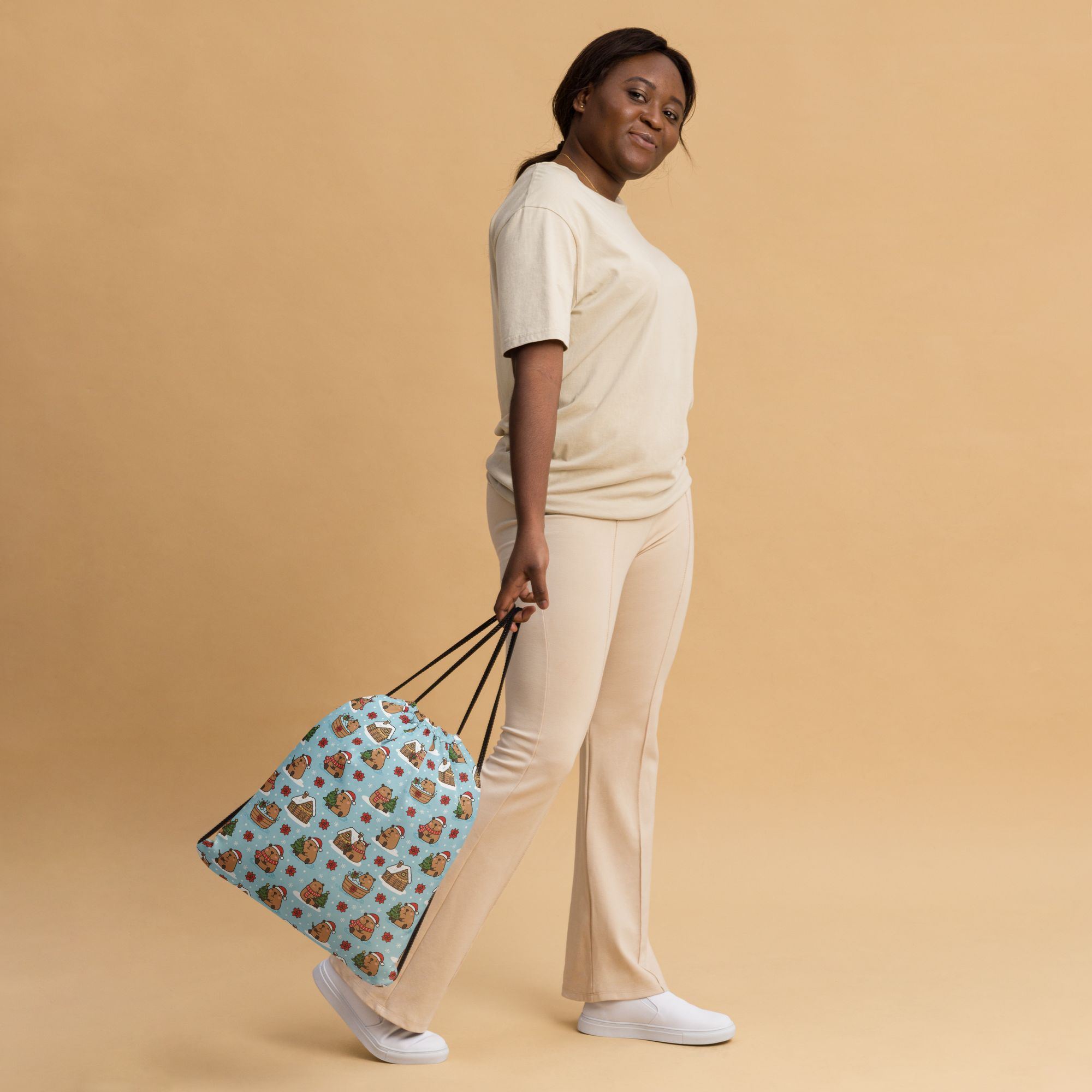 Holiday Joy Drawstring Bag